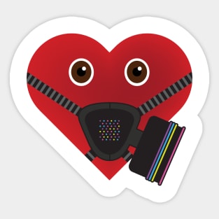 Masked Heart - Half Respirator Sticker